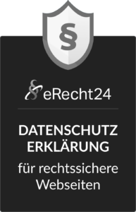 Siegel: eRecht24 Datenschutzerklärung für rechtssichere Webseiten