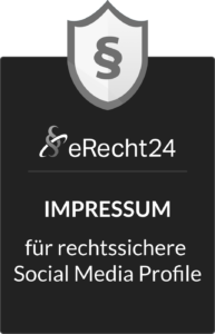 Siegel: eRecht24 Impressum für rechtssichere Social Media Profile
